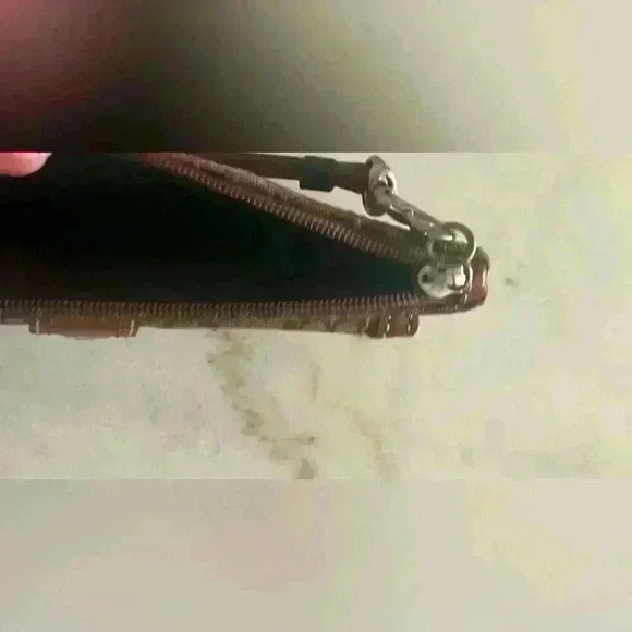 Coach Brown Signature Mini C Soho Jacquard Canvas Buckle Clutch Wristlet Wallet - Picture 3 of 8